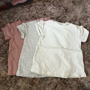 Carter’s Little Planet Ruffle Sleeve T-Shirt Set - Pink, Gray, & White 18 Month